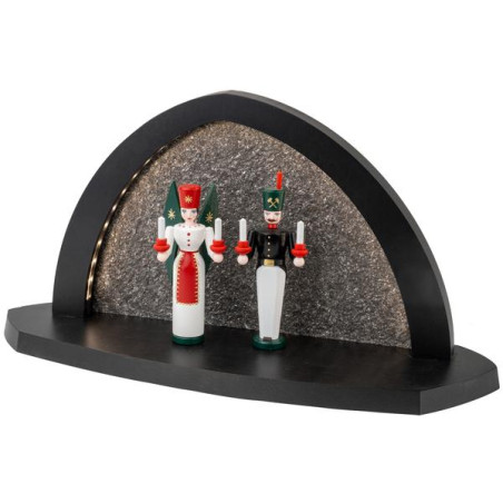 Gesteinsbogen 21x40x13cm anthrazit LED beleuchtet Engel und Bergmann