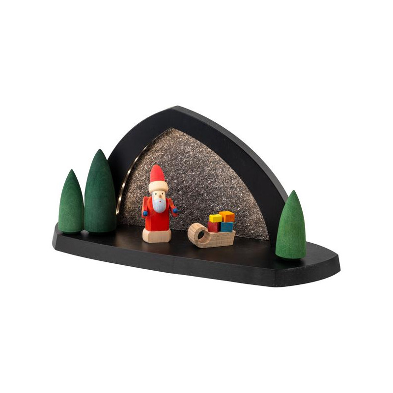Gesteinsbogen 15x31x11cm anthrazit LED beleuchtet Weihnachtsmotiv farbig
