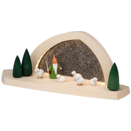 Gesteinsbogen 15x37x13cm natur LED beleuchtet Schäferwichtel