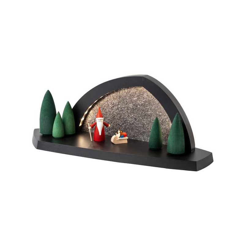 Gesteinsbogen 15x37x13cm anthrazit LED beleuchtet Weihnachtswichtel