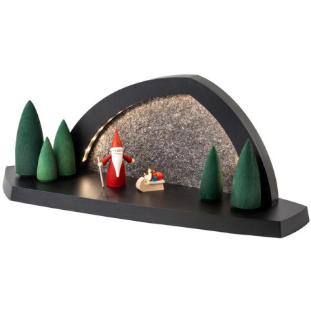 Gesteinsbogen 15x37x13cm anthrazit LED beleuchtet Weihnachtswichtel