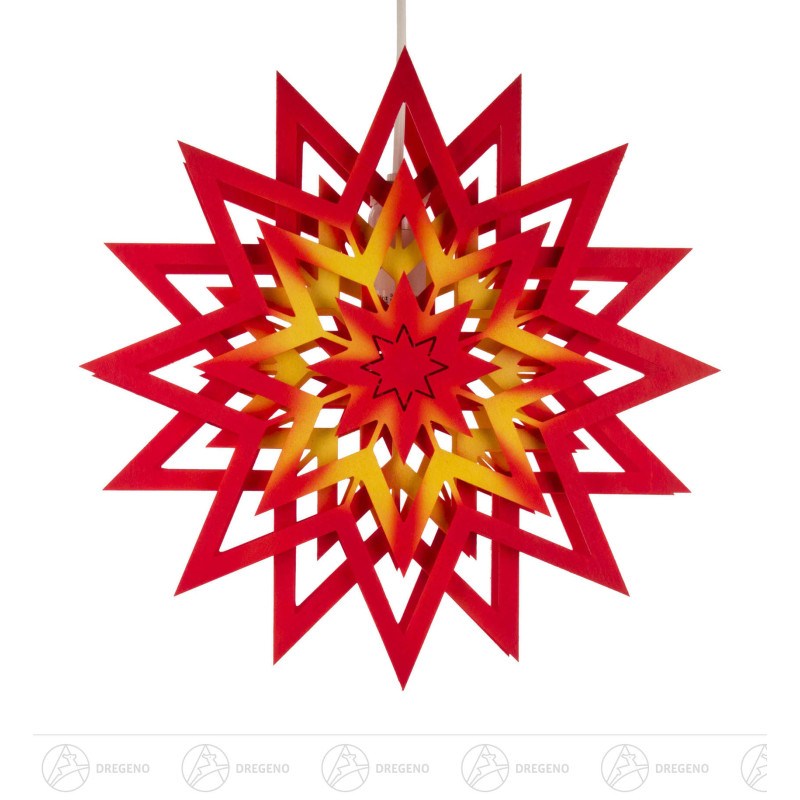 Weihnachtsstern rot-gelb mit elektrischer Beleuchtung 28cm