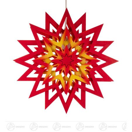 Weihnachtsstern rot-gelb mit elektrischer Beleuchtung 28cm