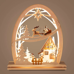 Erzgebirgsbogen Nikolaus elektrisch beleuchtet LED 34x30cm