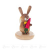 Hase mit Möhre auf Sockel farbig, lasiert 5cm