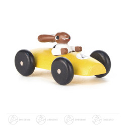 Hasenrennauto klein, gelb 8cm