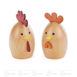 Hahn und Henne, natur 6cm