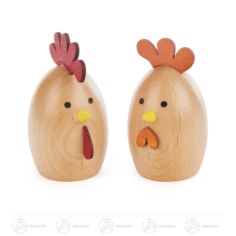 Hahn und Henne, natur 6cm