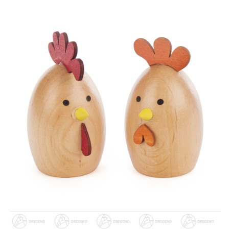 Hahn und Henne, natur 6cm