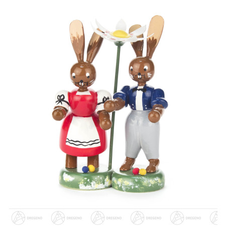 Hasenpaar auf Sockel 10cm