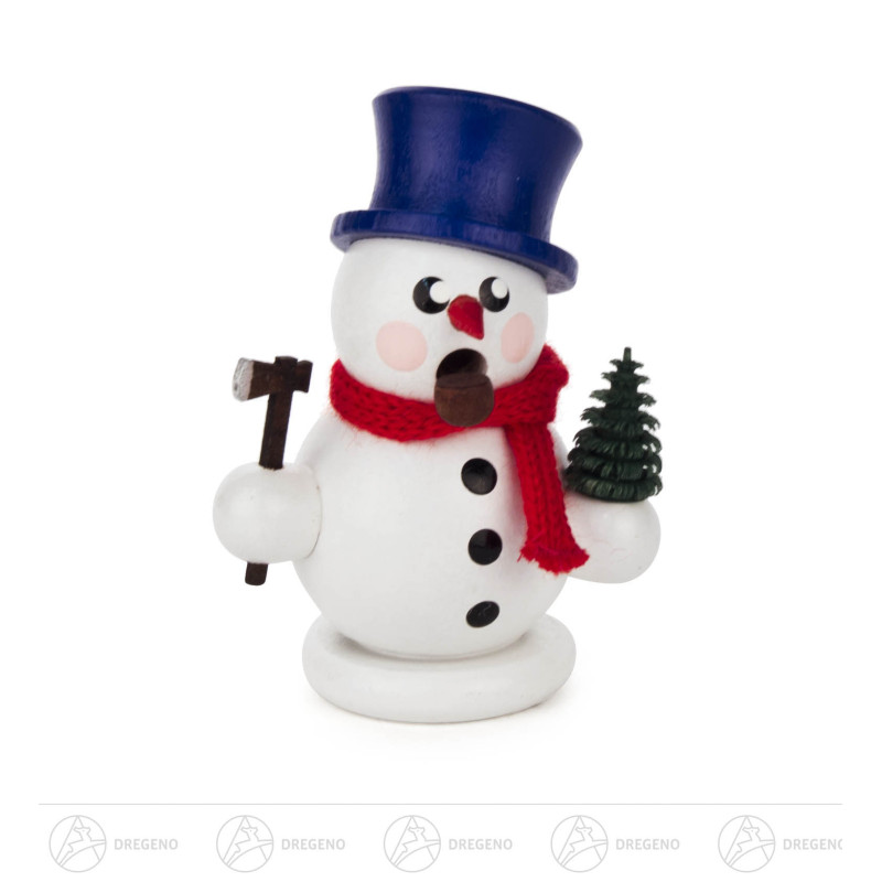 Mini-Räuchermann Schneemann mit Baum