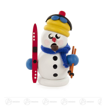 Mini-Räuchermann Schneemann Biathlet