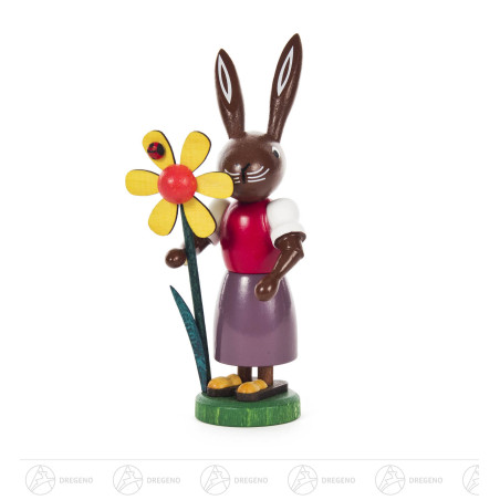 Häsin mit Blume 9cm