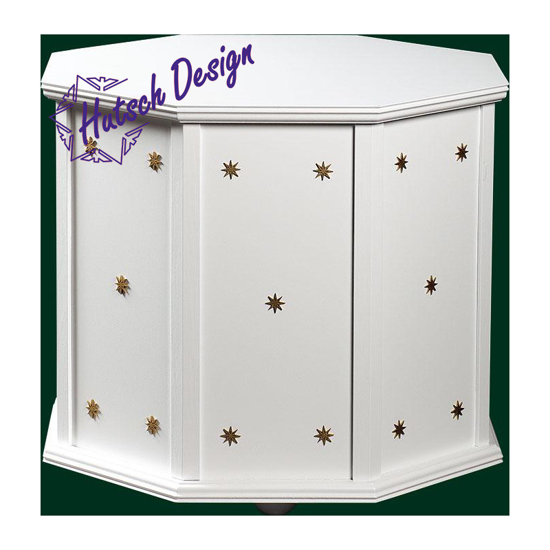 Pyramidensockel weiß, 8-eckig  44 cm