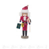 Nussknacker Weihnachtsmann rot, 14,5cm mit Steckenpferd und Geschenken