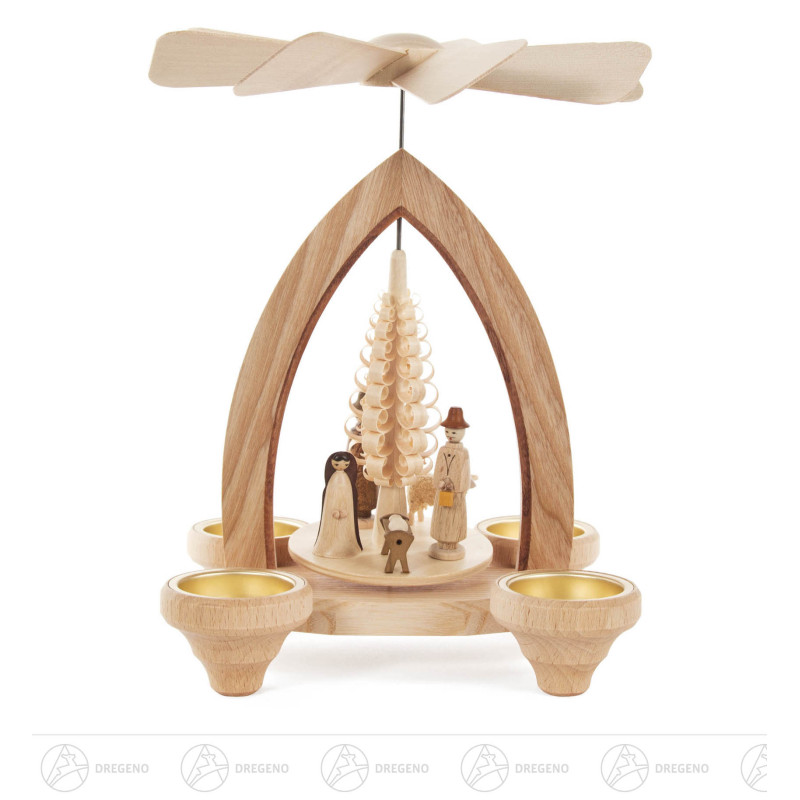 Pyramide mit Christi Geburt für Teelichte