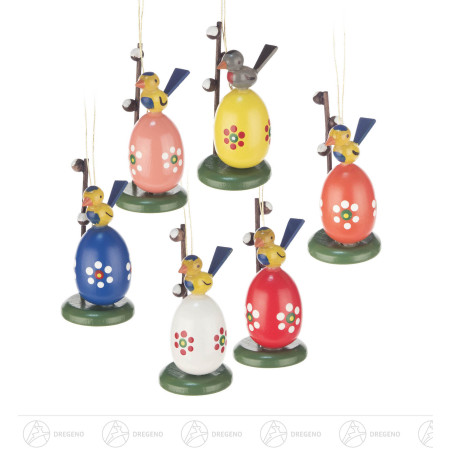 Behang Eier mit Maikätzchen (6) 6cm