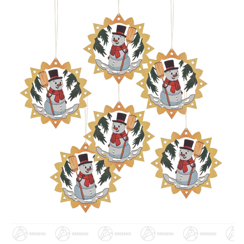 Behang Schneemann bunt (VE 6) 6cm