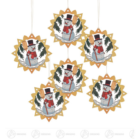 Behang Schneemann bunt (VE 6) 6cm