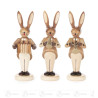 Hasentrio mit Ziehharmonika, Flöte und Trompete, natur 8cm