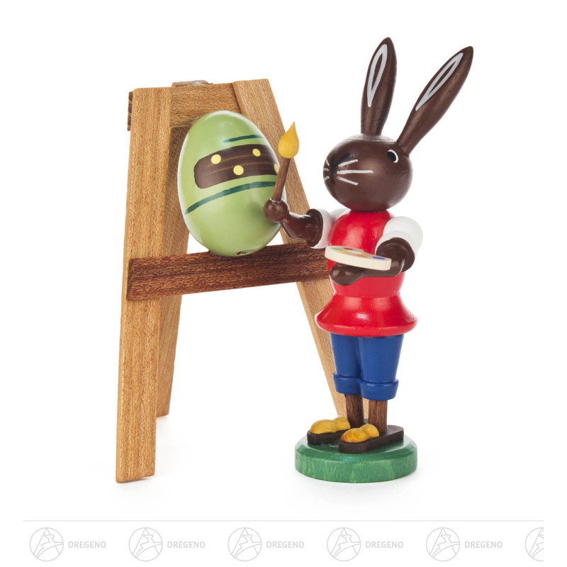 Hase mit Staffelei und Ei 9cm