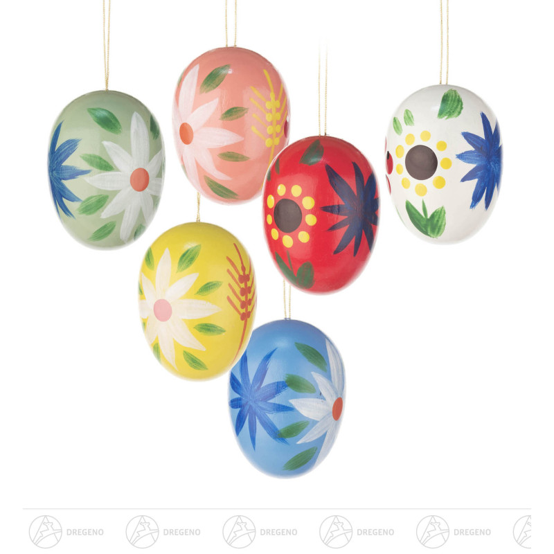 Behang Ostereier mit Blumenmotiven (6) 4cm