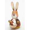 Wackelhase mit Babys natur  9,8 cm