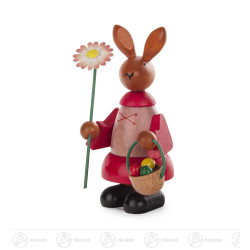 Osterhäsin mit Blume 11cm