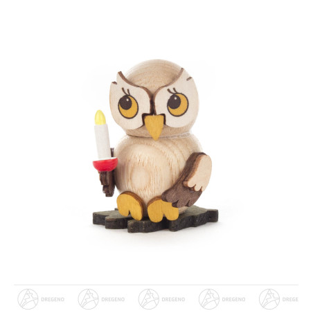 Eulenkind mit Kerze zum Stellen