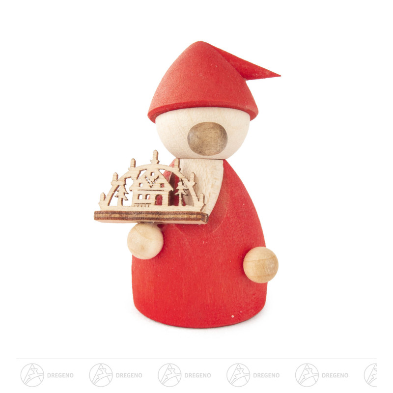 Wichtel rot mit Lichterbogen 4,5cm