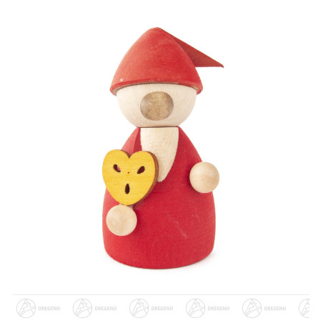 Wichtel rot mit Pfefferkuchenherz 4,5cm
