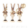Hasentrio mit Zugposaune, Jagdhorn und Sousaphon, natur 8cm
