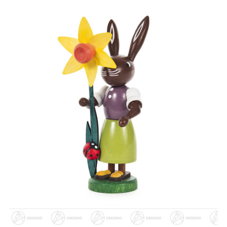 Häsin mit Narzisse 9,5cm