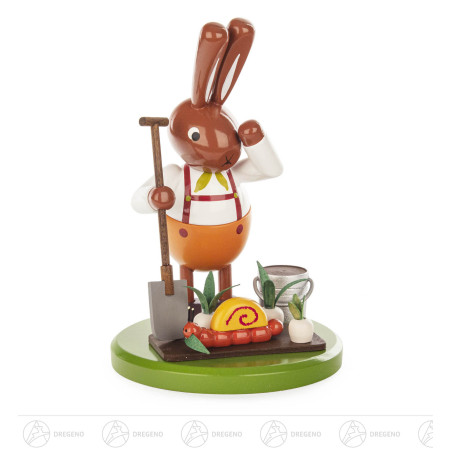 Hase mit Schnecke im Rübenfeld groß 17cm