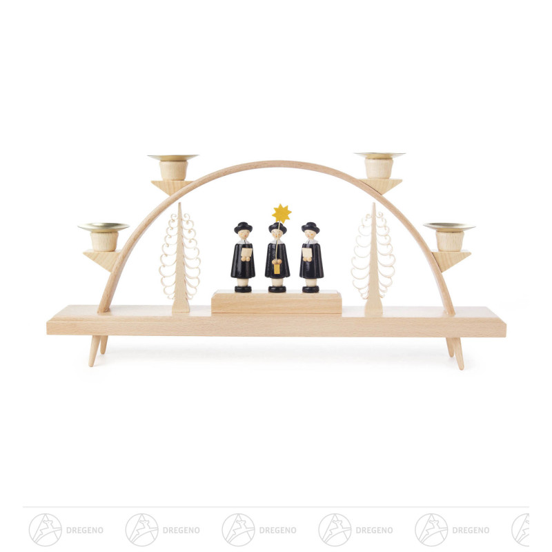 Schwibbogen mit Kurrende, für Kerzen d14mm