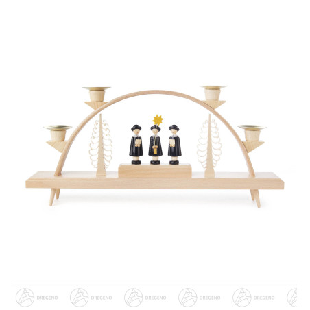 Schwibbogen mit Kurrende, für Kerzen d14mm