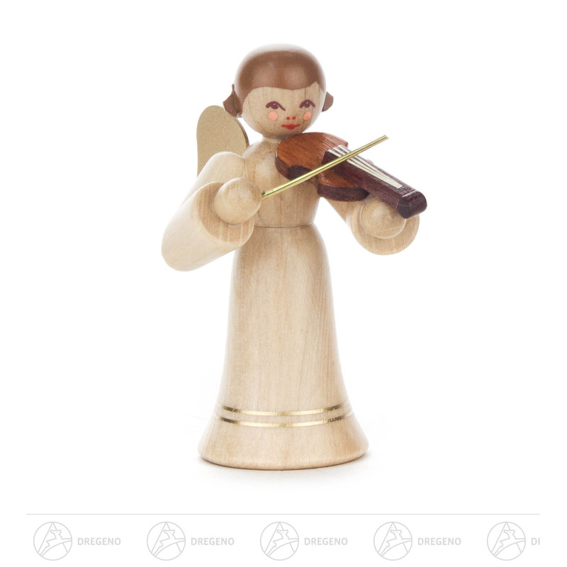 Engel mit Geige, langer Rock, natur