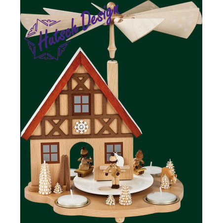 TischPyramide Haus Winterkinder  29 cm