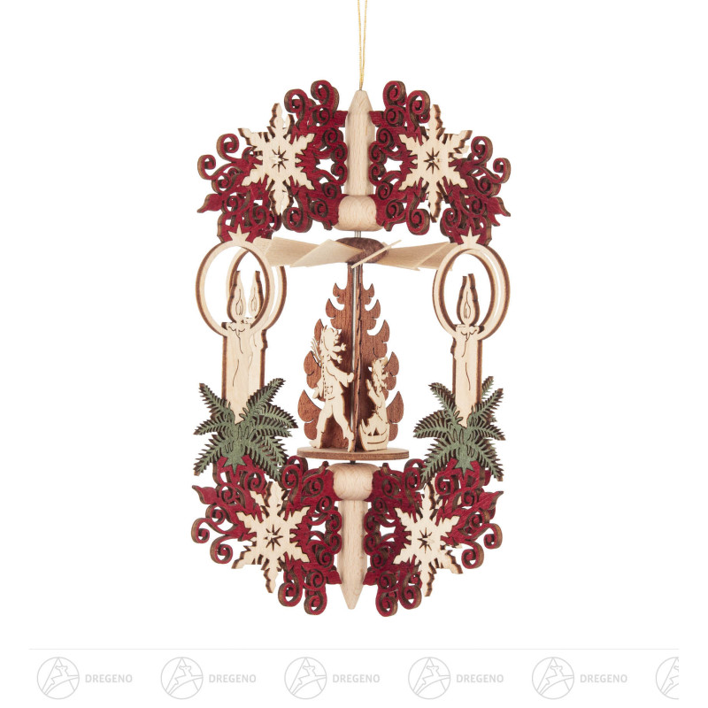 Wärmespiel Kristallkerze Winterkinder zum Hängen 9cm