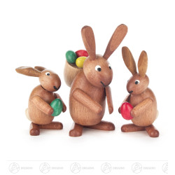 Hasentrio mit Eiern braun...