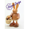 Hase mit Eierkorb natur  9,0 cm