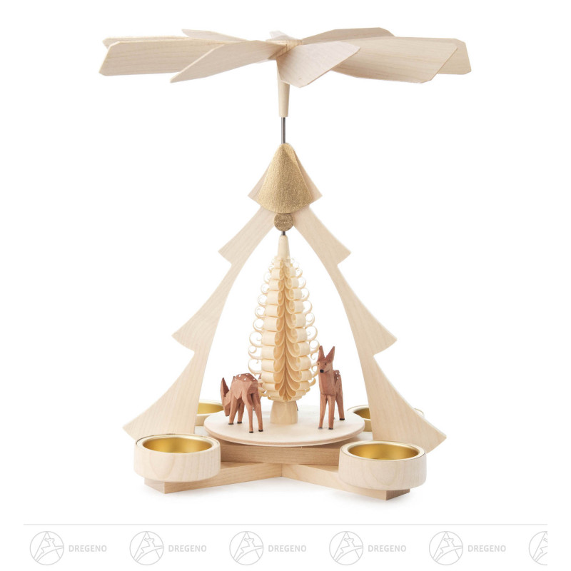 Pyramide mit Rehen, für Teelichte