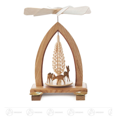 Pyramide mit Rehen, für Kerzen d14mm