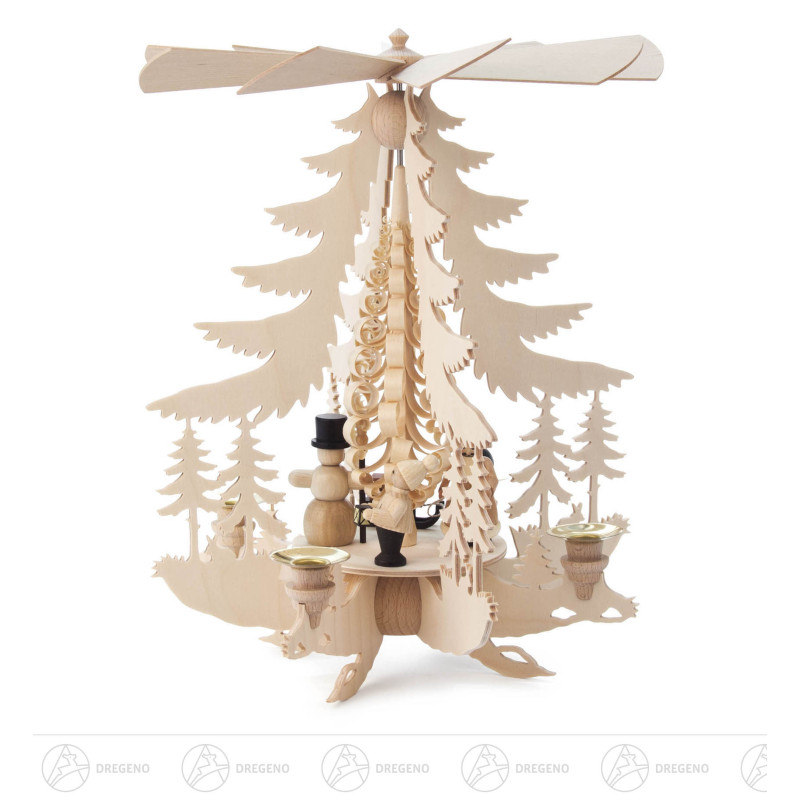 Pyramide mit Weihnachtsfiguren, für Kerzen d14mm