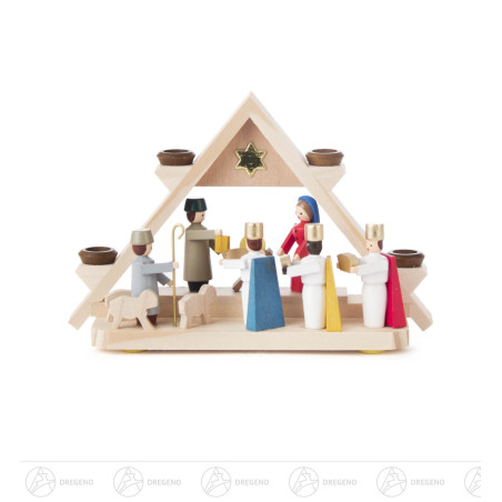 Lichtergiebel mit Weihnachtskrippe