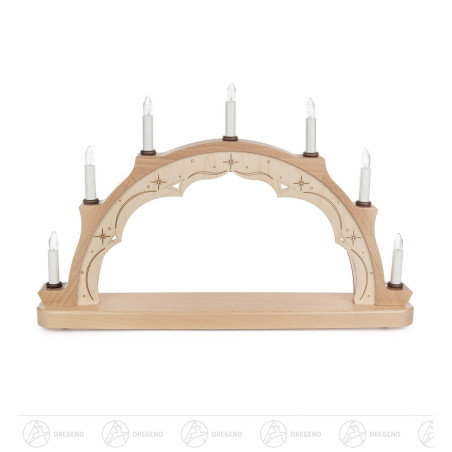 Schwibbogen ohne Bestückung, elektrisch beleuchtet