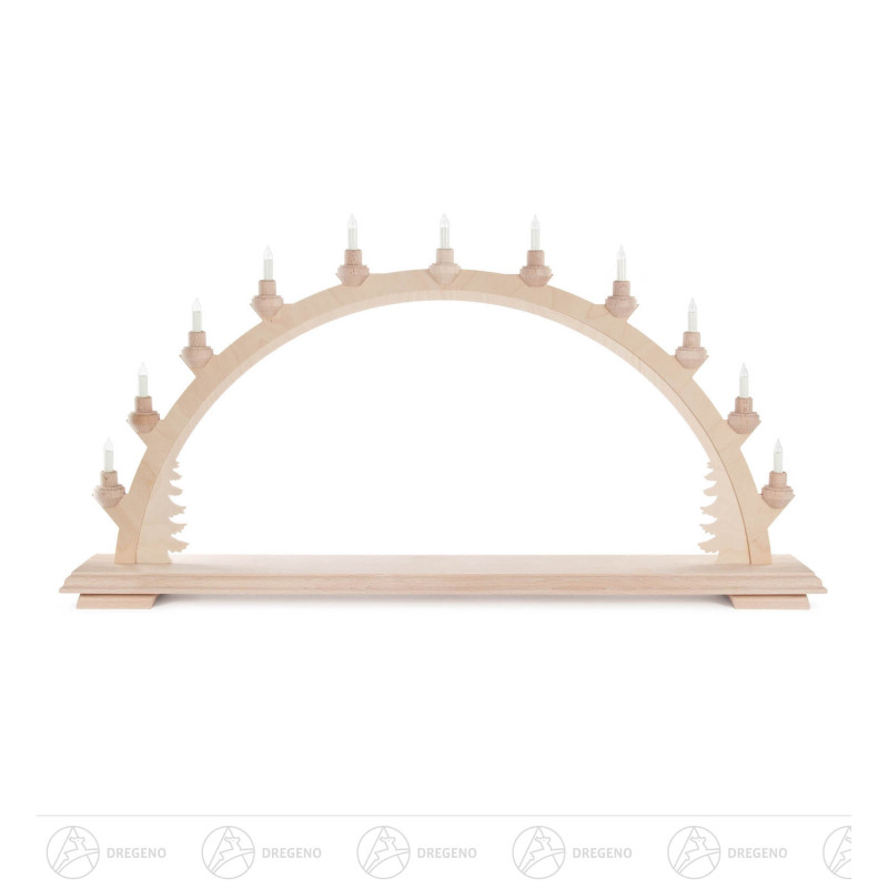 Schwibbogen ohne Bestückung, elektrisch beleuchtet