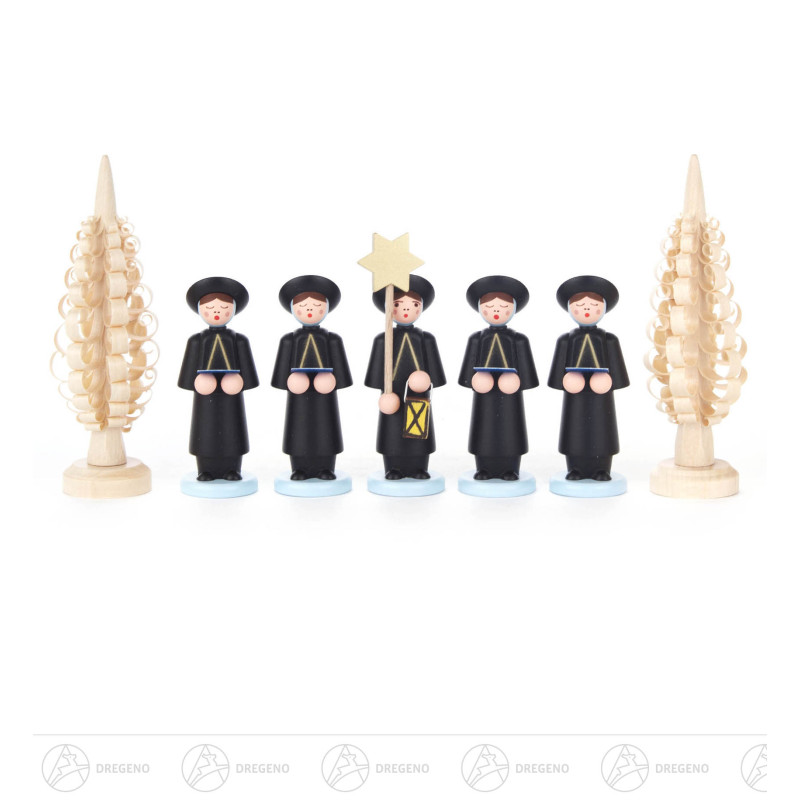 Kurrendefiguren schwarz mit Spanbäumchen (7)