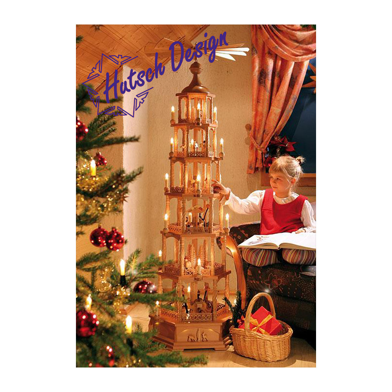 Pyramide 6-st. Christi Geburt, el. bel. und betr.  165 cm