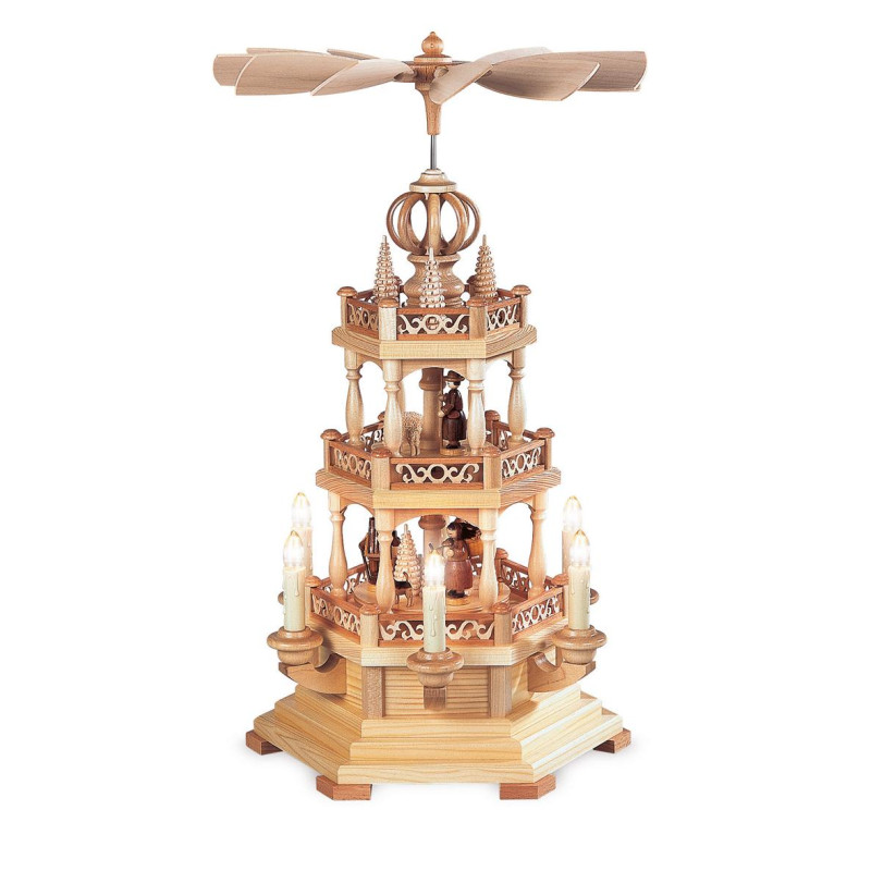 Pyramide Waldmotiv 2-stöckig, natur